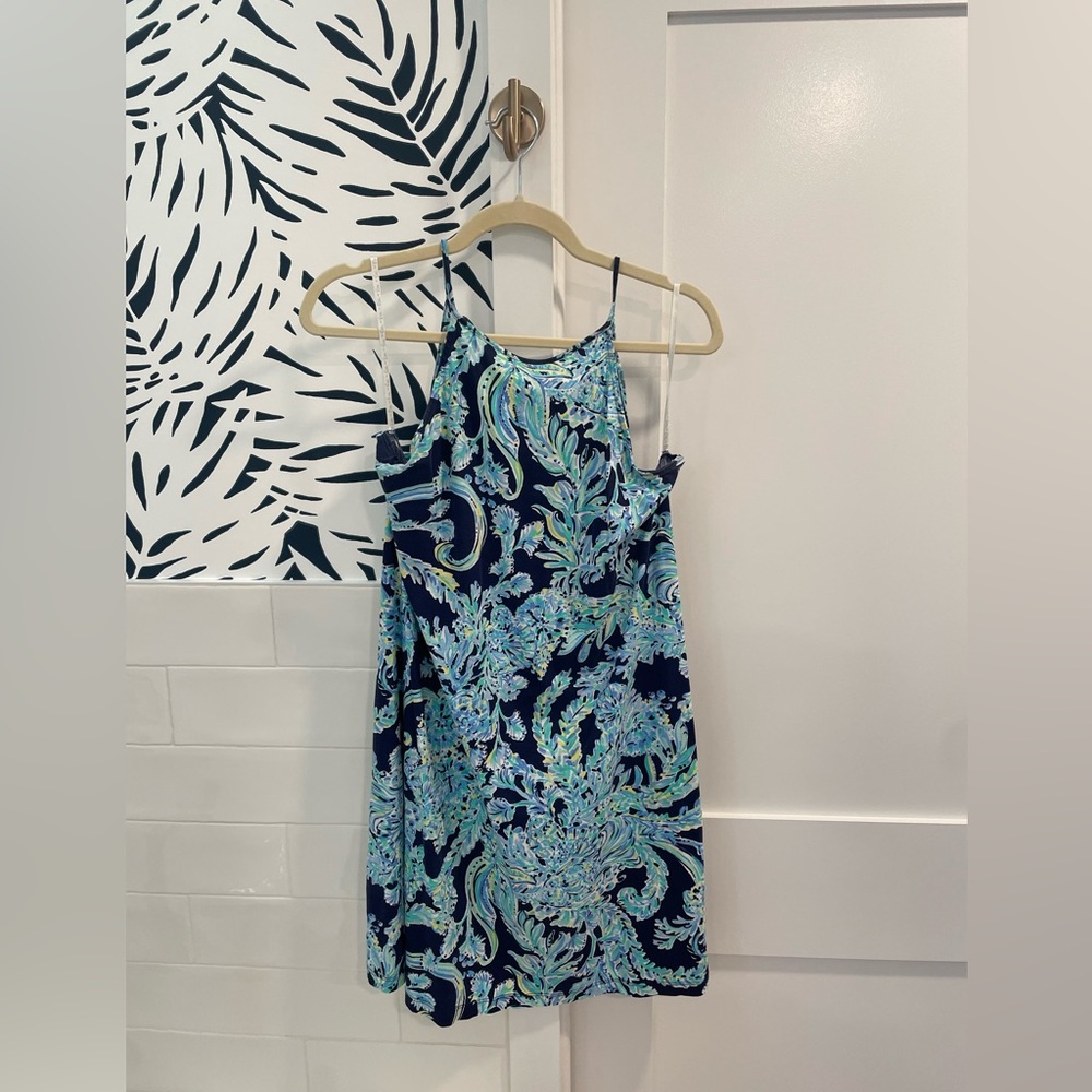 Lilly Pulitzer Margot Swing Dress Size Small High Tide Scooba Doo Navy Teal